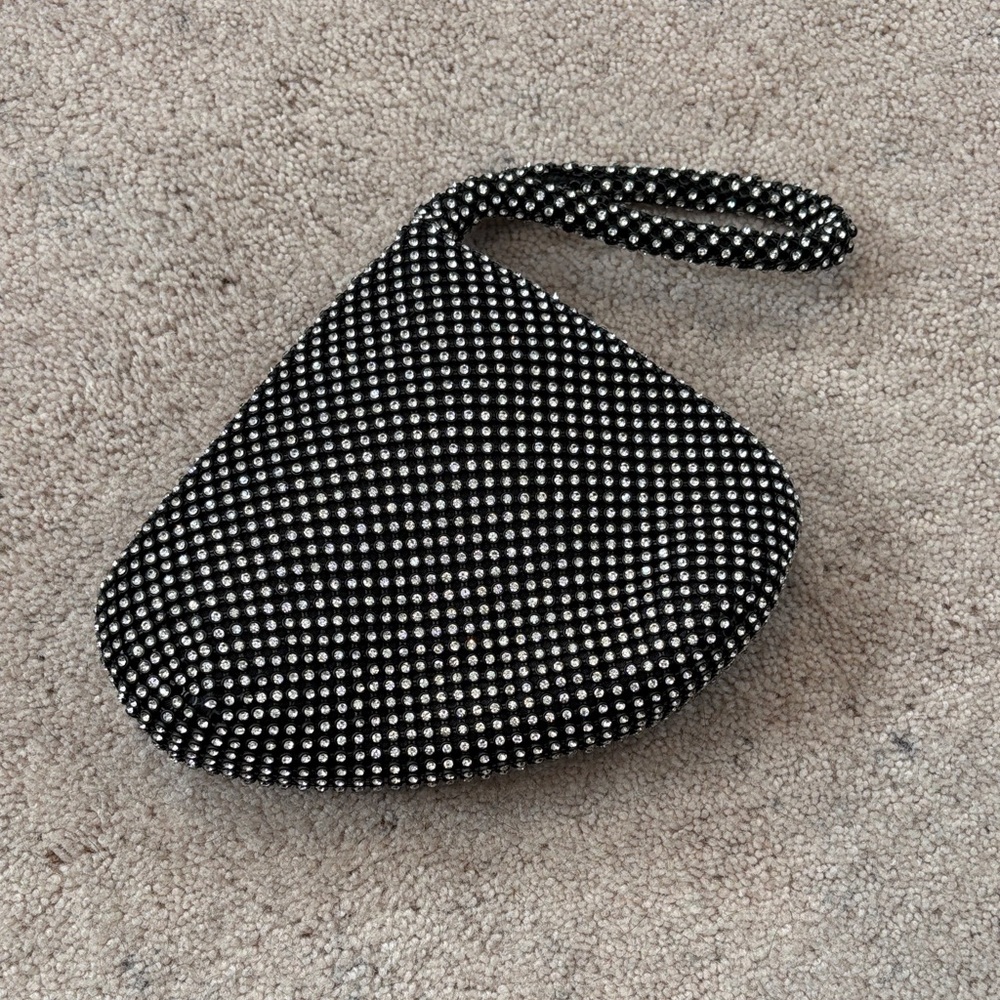 Black and Silver Rhinestone Clutch